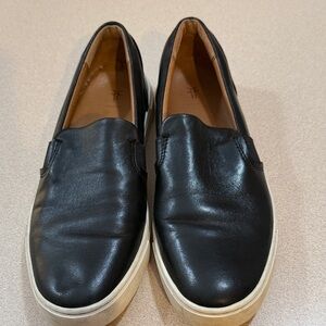 Frye Black Leather Slip-On Shoes